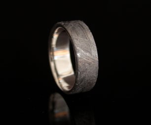 Iron Meteorite Ring With Sterling Silver