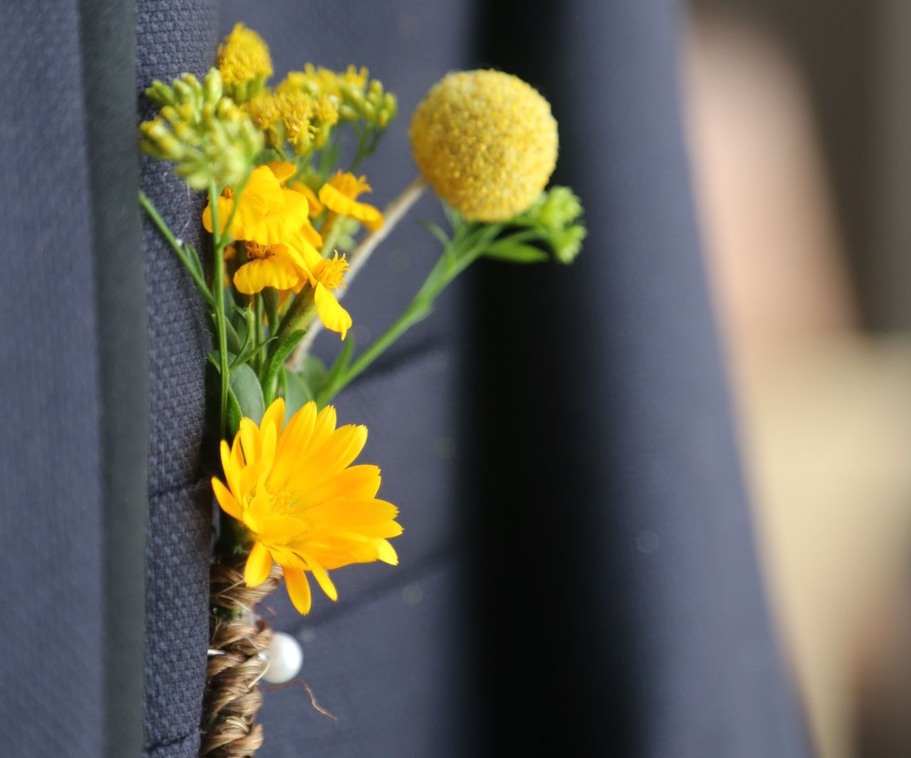 Groom Boutonniere With Natural Flowers