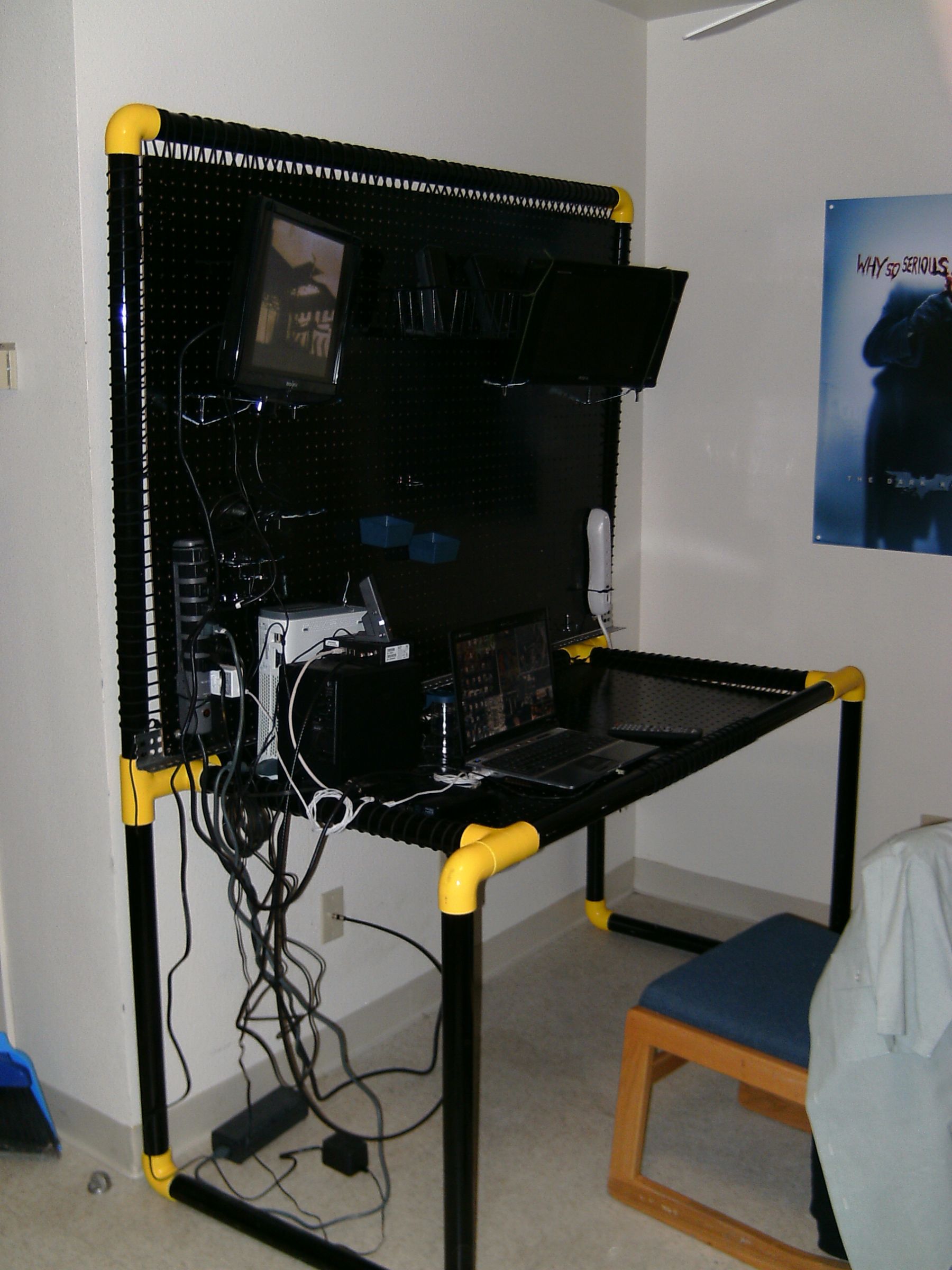 PVC and Pegboard Desk/workbench