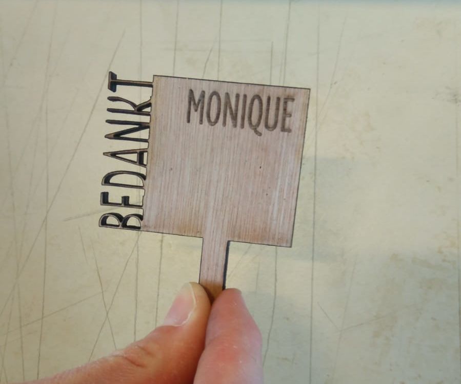 Lasercut Wedding Thank You & Name Card in One