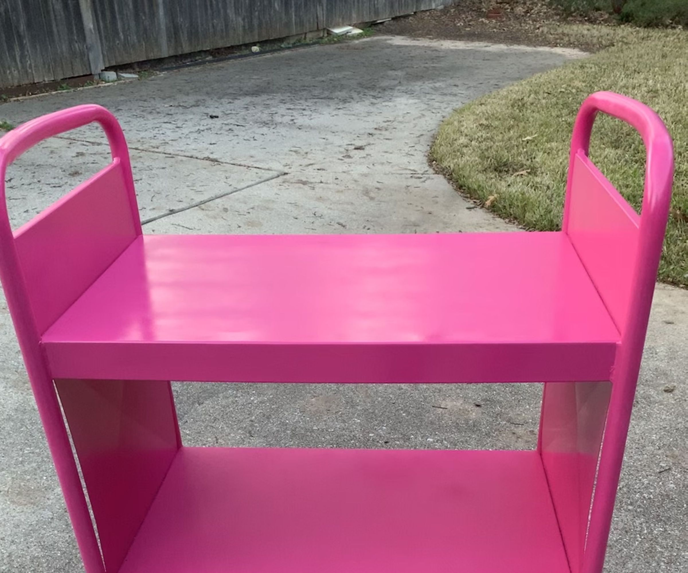 Pink Painted Library Cart