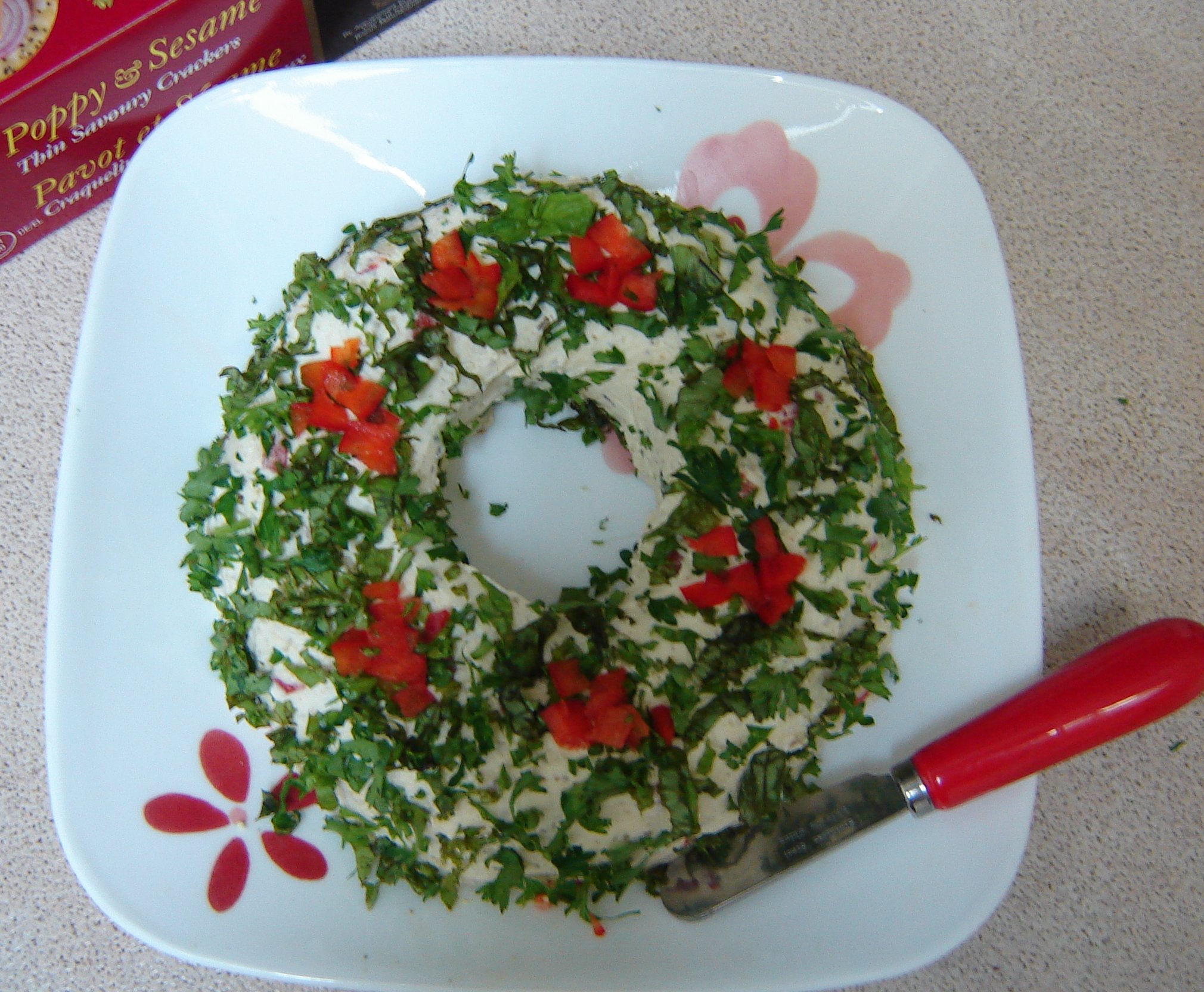 Festive Pesto Cheese Spread
