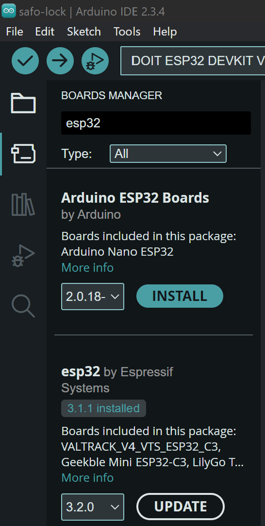 Install ESP32 Board in Arduino IDE