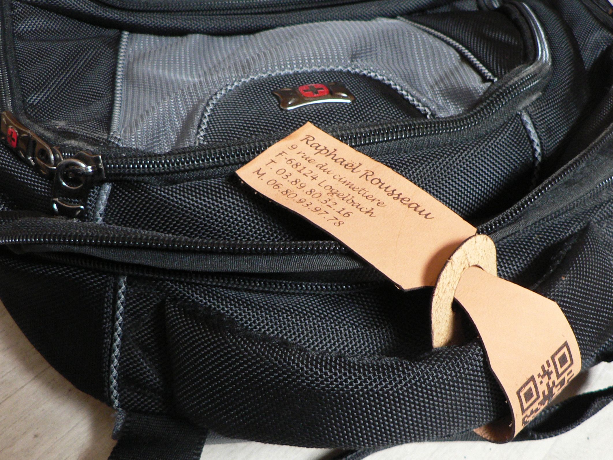 Laser Cut & Etched Leather Luggage Tag