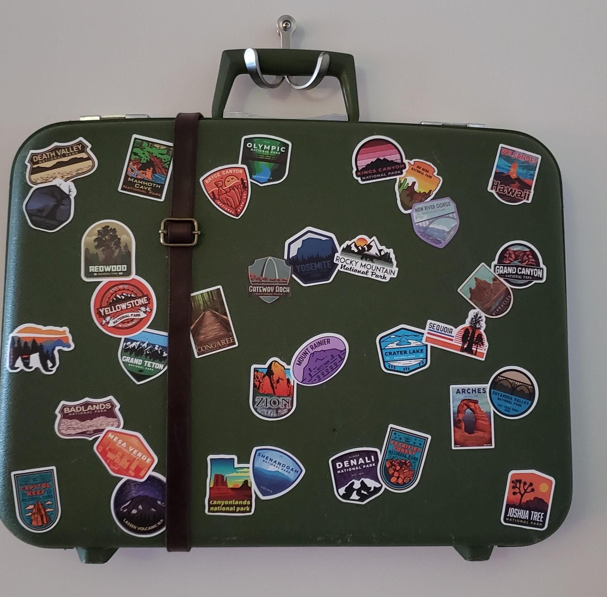 Transforming a Vintage Suitcase Into a Wall Art Display for Your Travel Memories - Like the National Parks