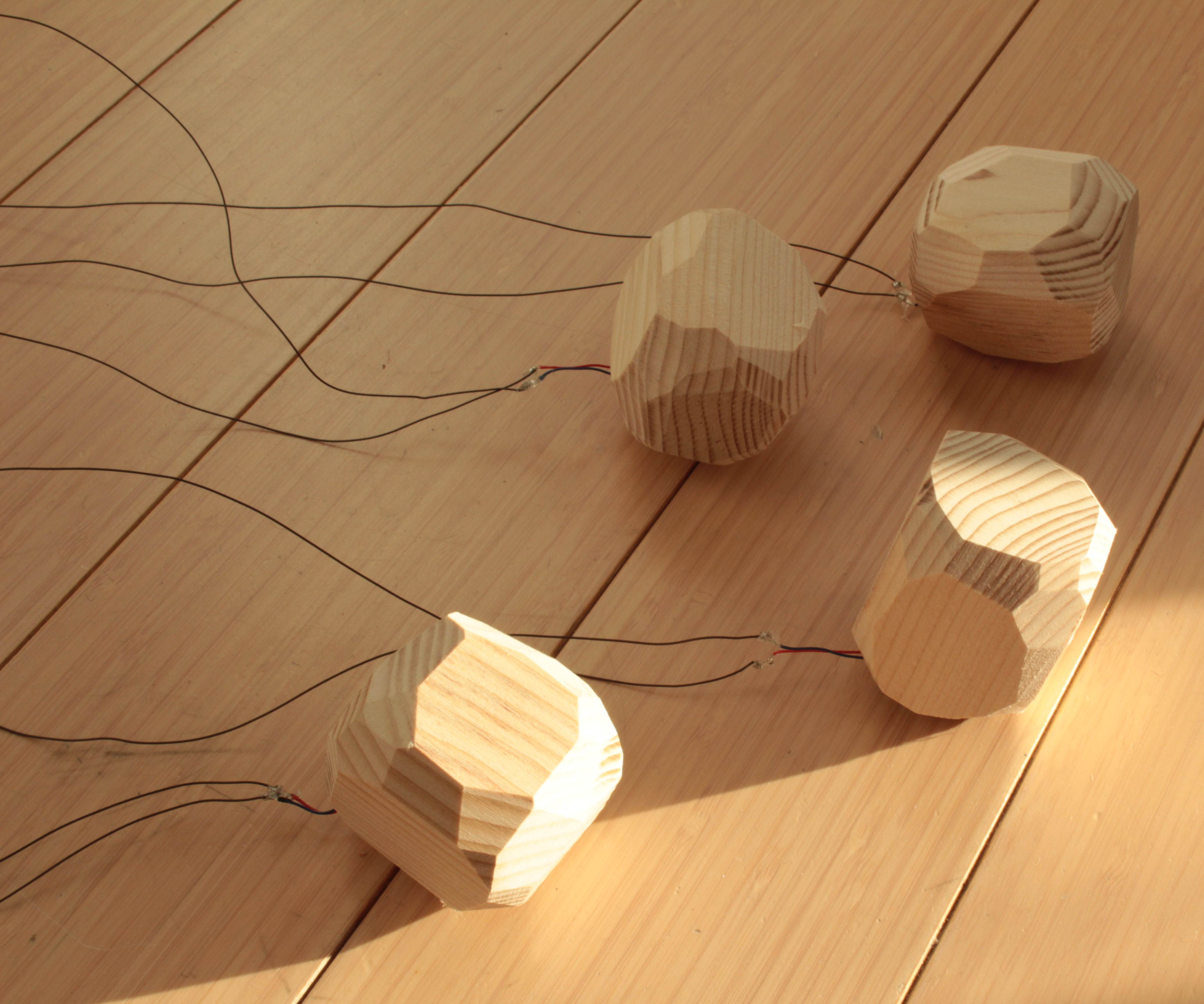 Wooden Stones Art Installation