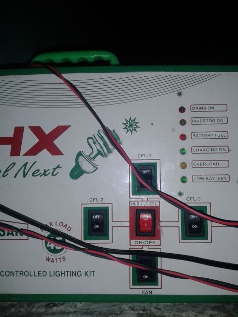 Emergency Led Home Lightening System With Used Car Battery and 45 Watt Cfl Inverter and Solar Panel