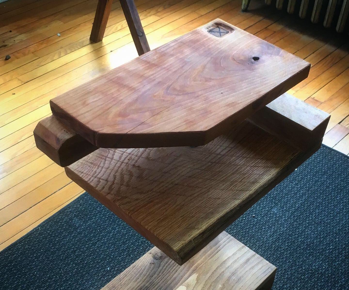 Modern Cherry and Oak Nightstand/End Table