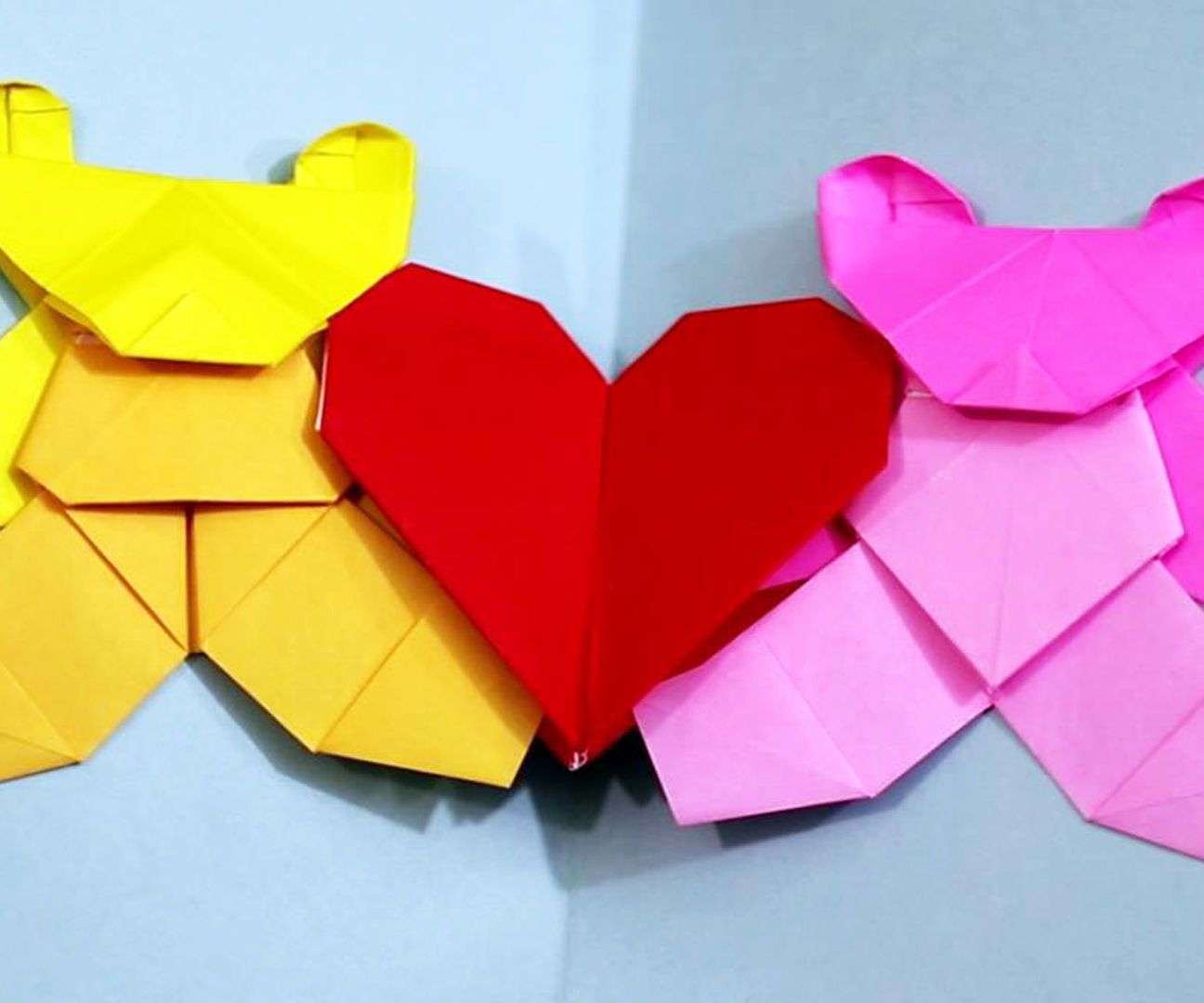 Easy Origami Love Bears [Valentine's Day Heart Card]!