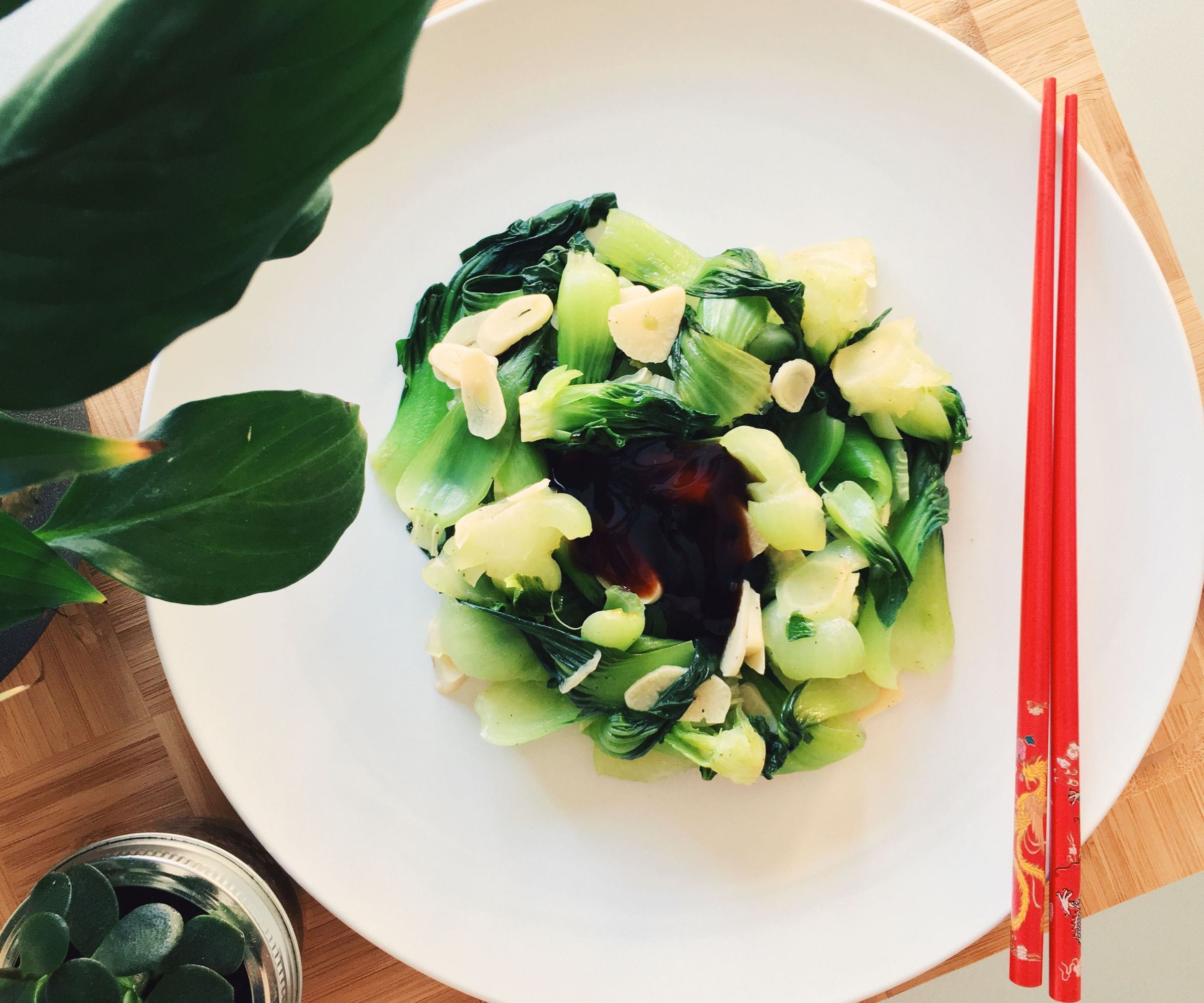 RECIPE | STEAMED GARLIC BOK CHOY