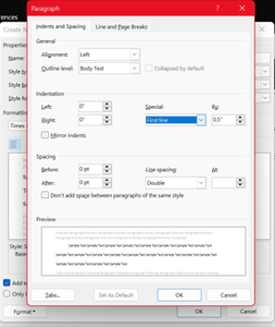 Indenting the Start of Each Paragraph