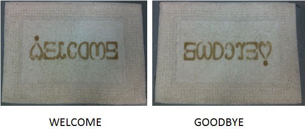 Ambigram Welcome-Goodbye Mat