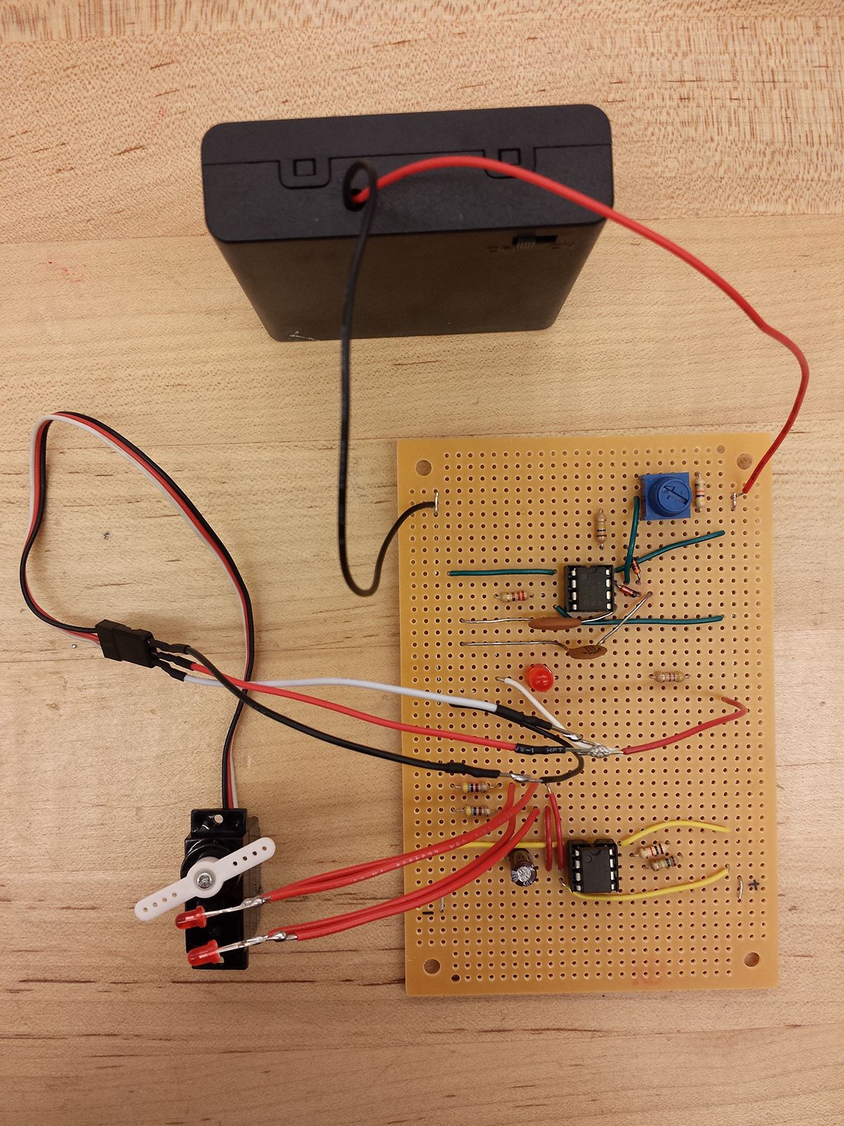 Blinking LEDs + Controllable Servo