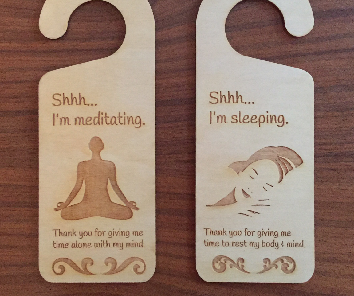 Laser Cut Double Sided Wooden Doorknob Hanger