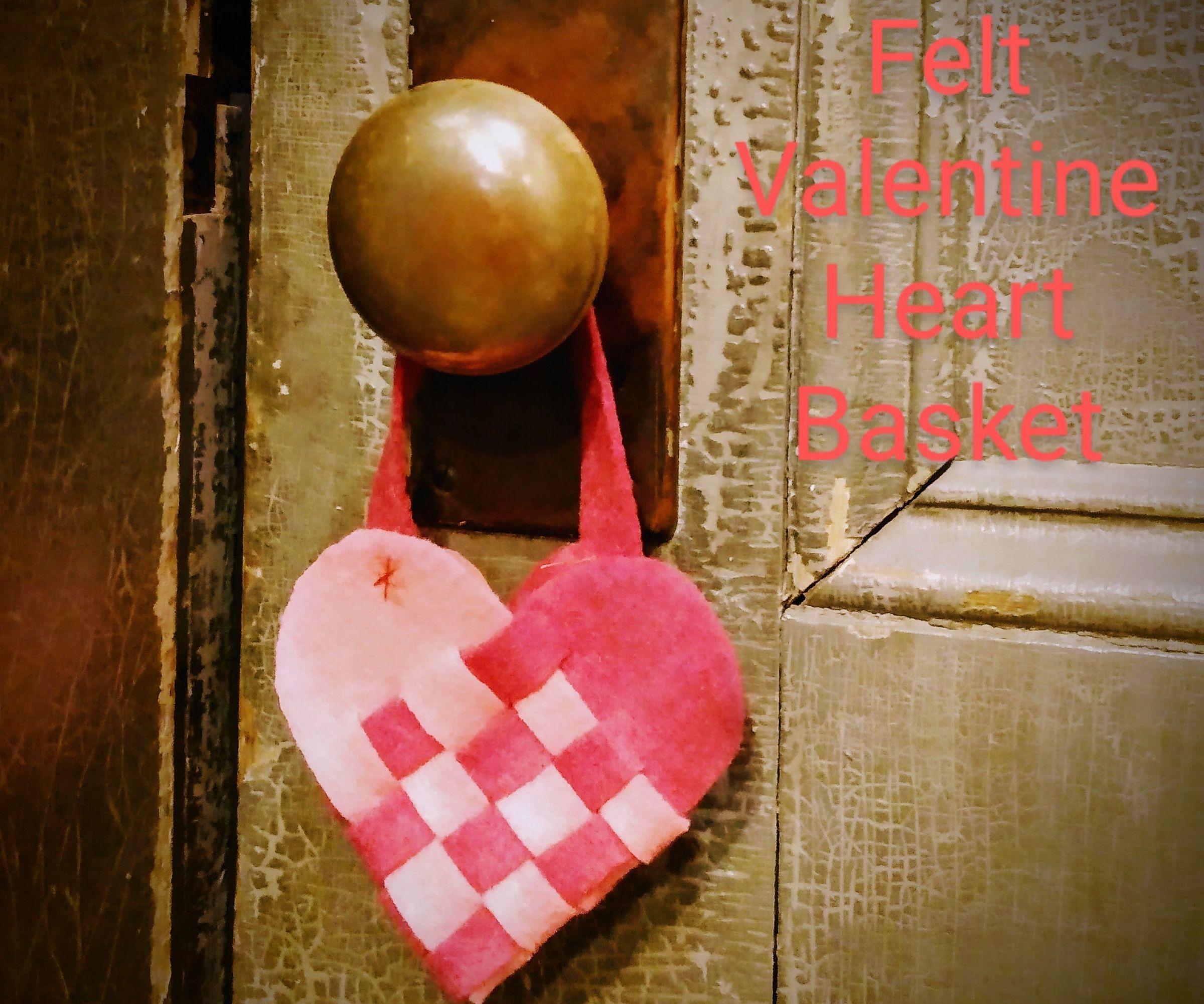 Felt Valentine Heart Basket 