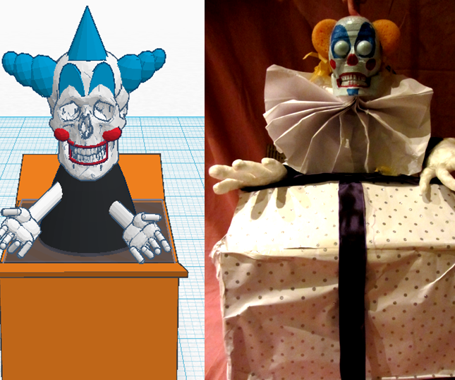 Scary 7ft jack-in-the-box (from Tinkercad to real life)