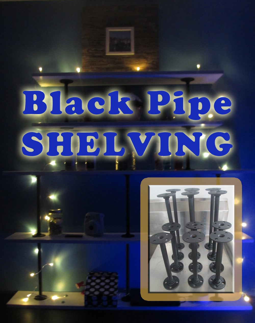 GLOWING 5 Tier Desktop Pipe Shelving 