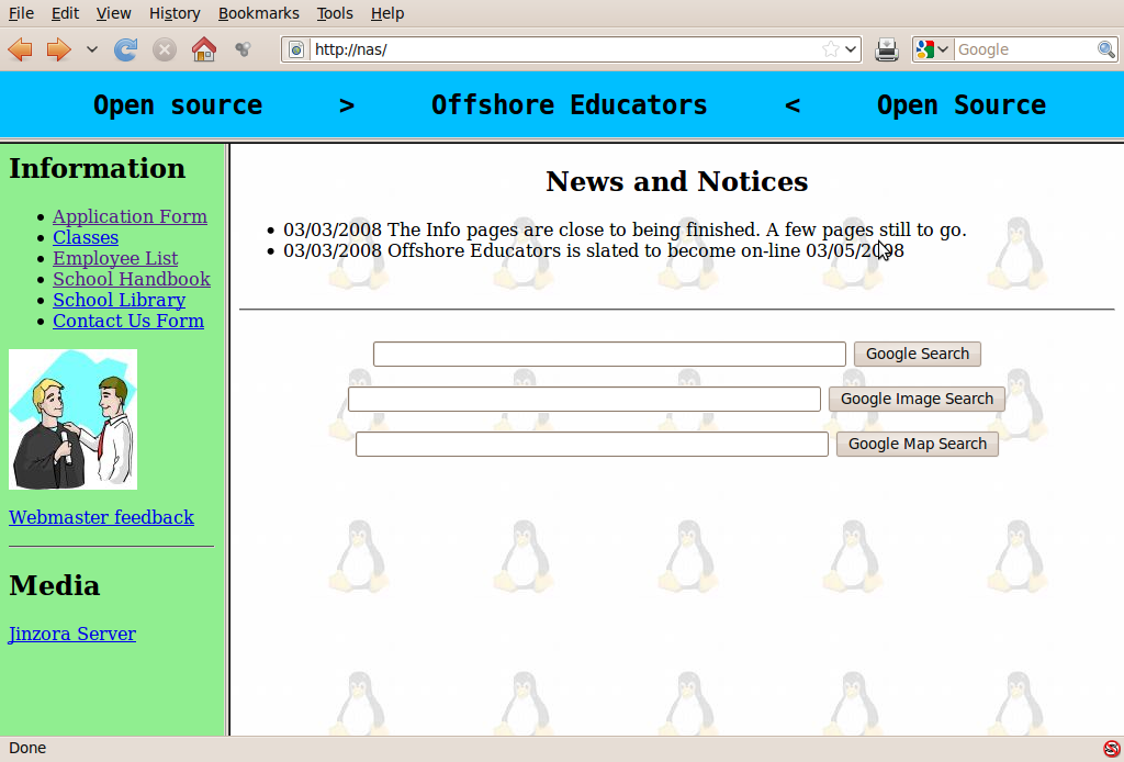 Harddiskless Web Server.
