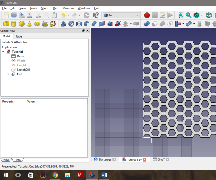 Advanced Hexagonal Mesh in Freecad