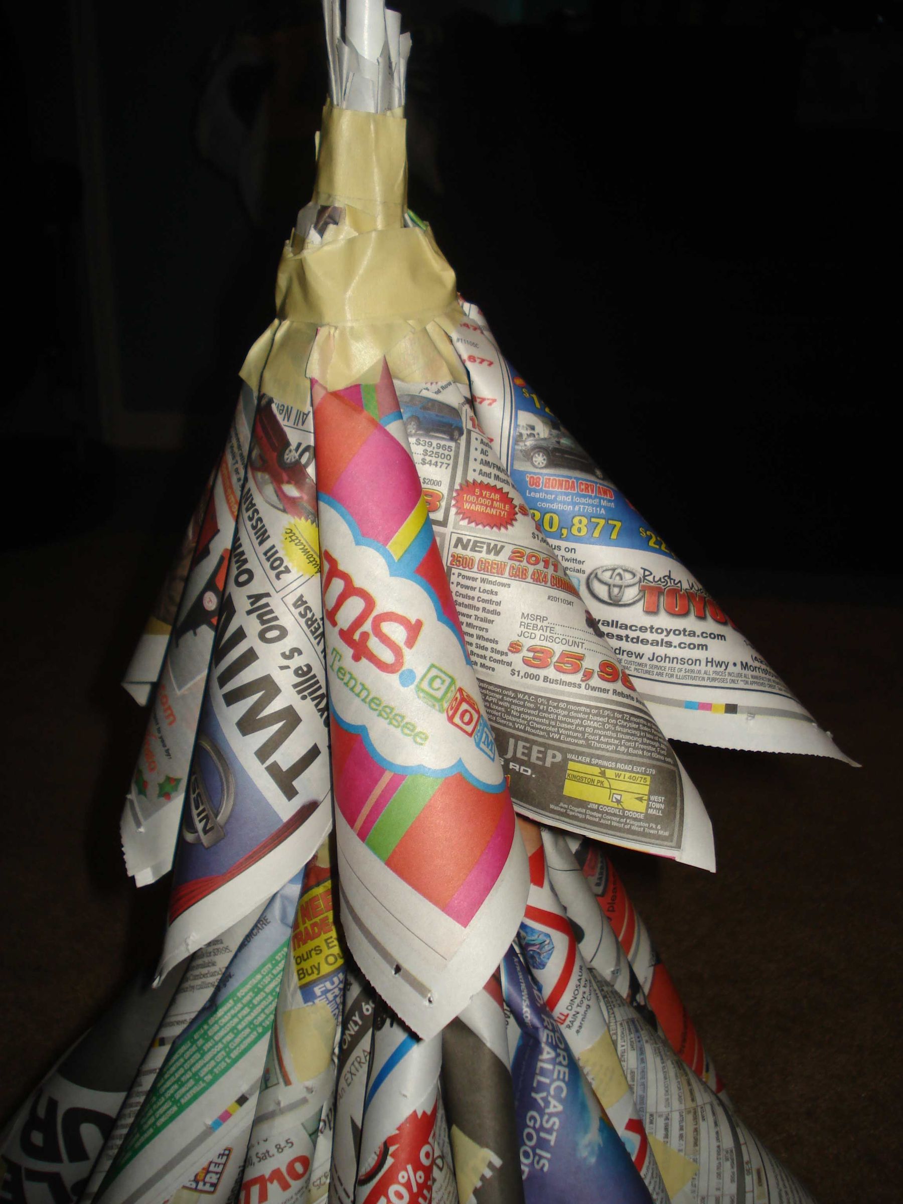 Newspaper Christmas Tree 13 Steps Instructables