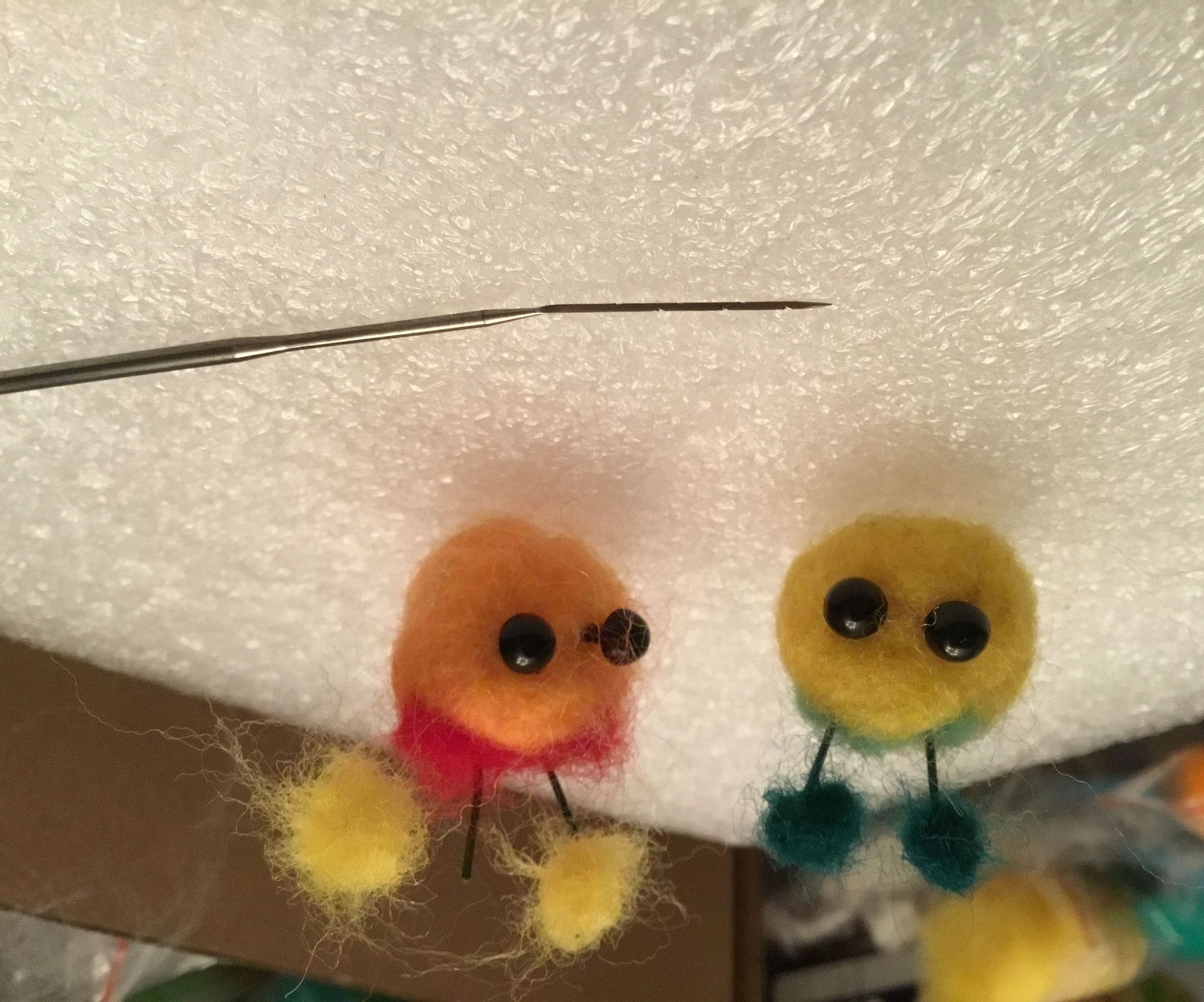 How to Make Needle Felted Cute Pom Poms! (The Reason the Cover Is Upside Down Is Because It Glitched)