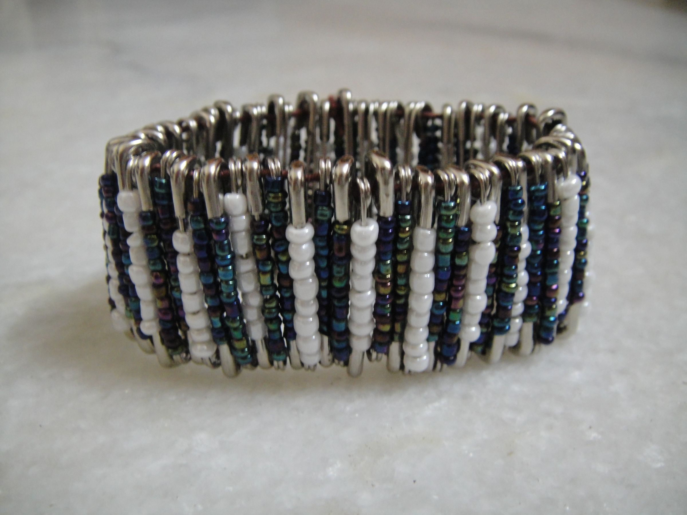 Bracelet made with safety pins