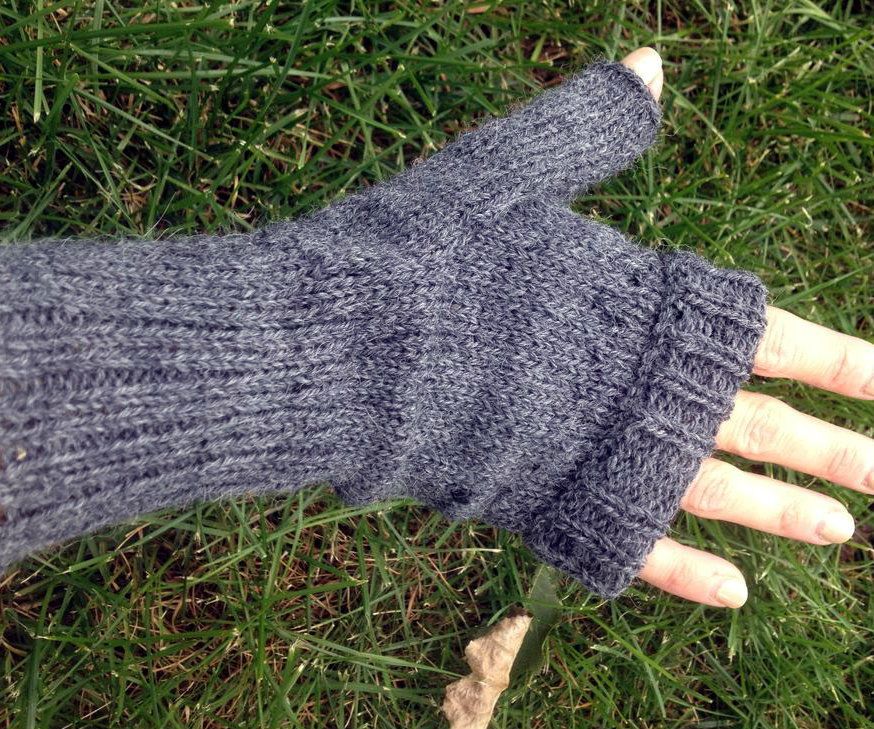 Knitted Fingerless Mittens on a Circular Sock Machine