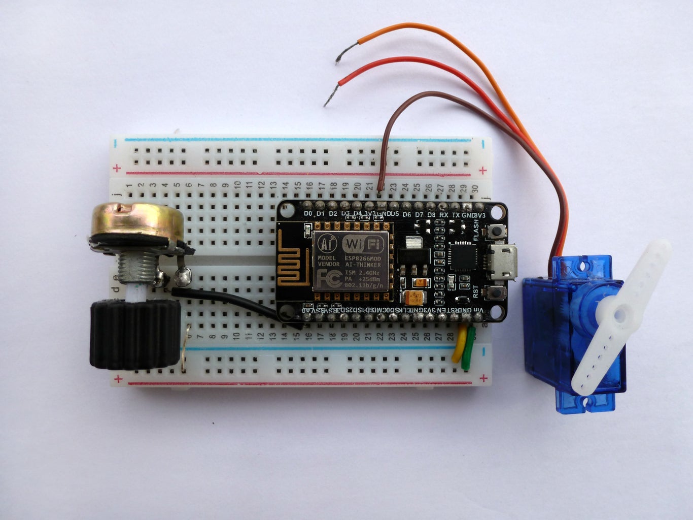 Control Servo Motor Using Potentiometer : 6 Steps (with Pictures ...
