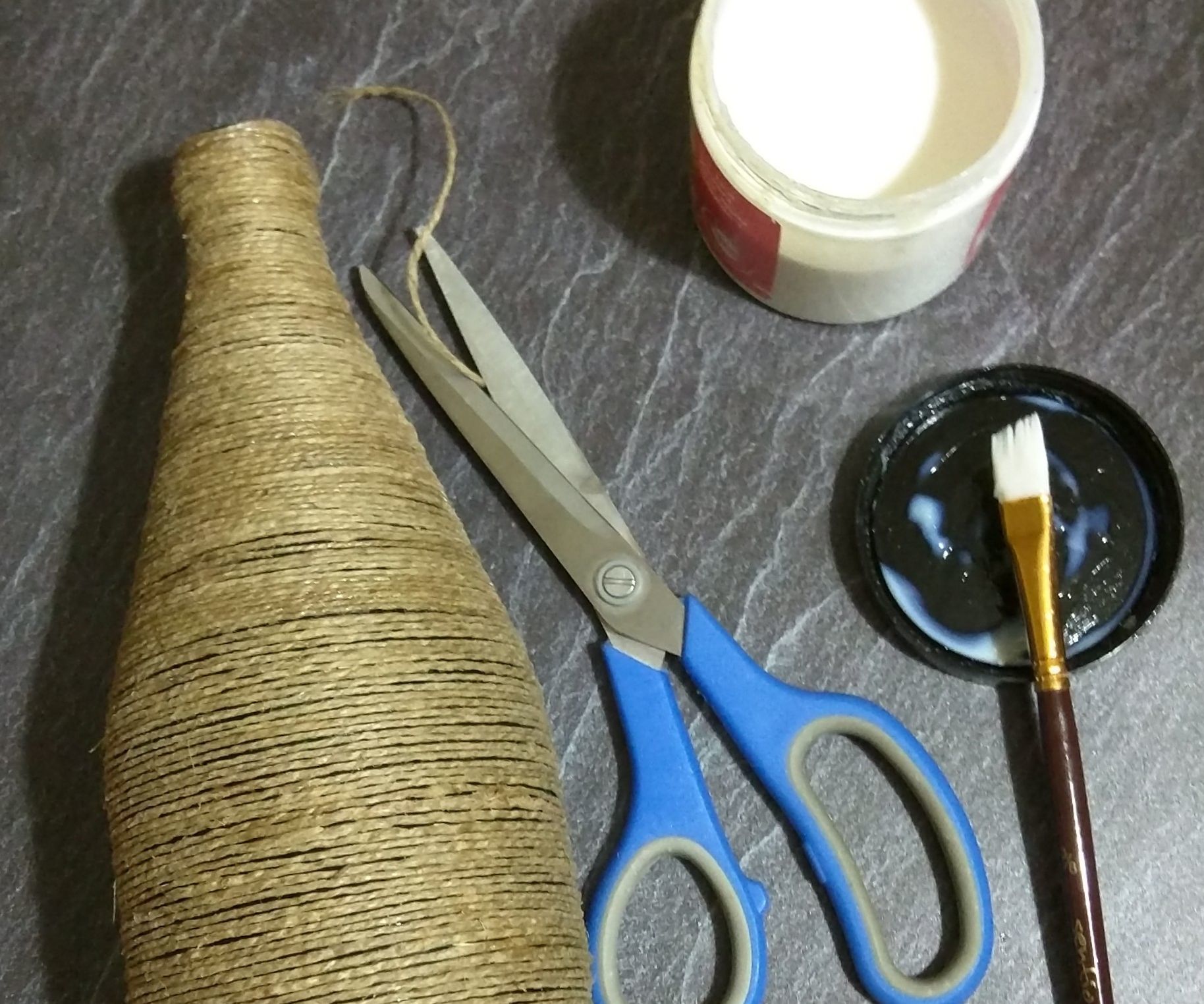 Twine Wrapped Glass Bottle