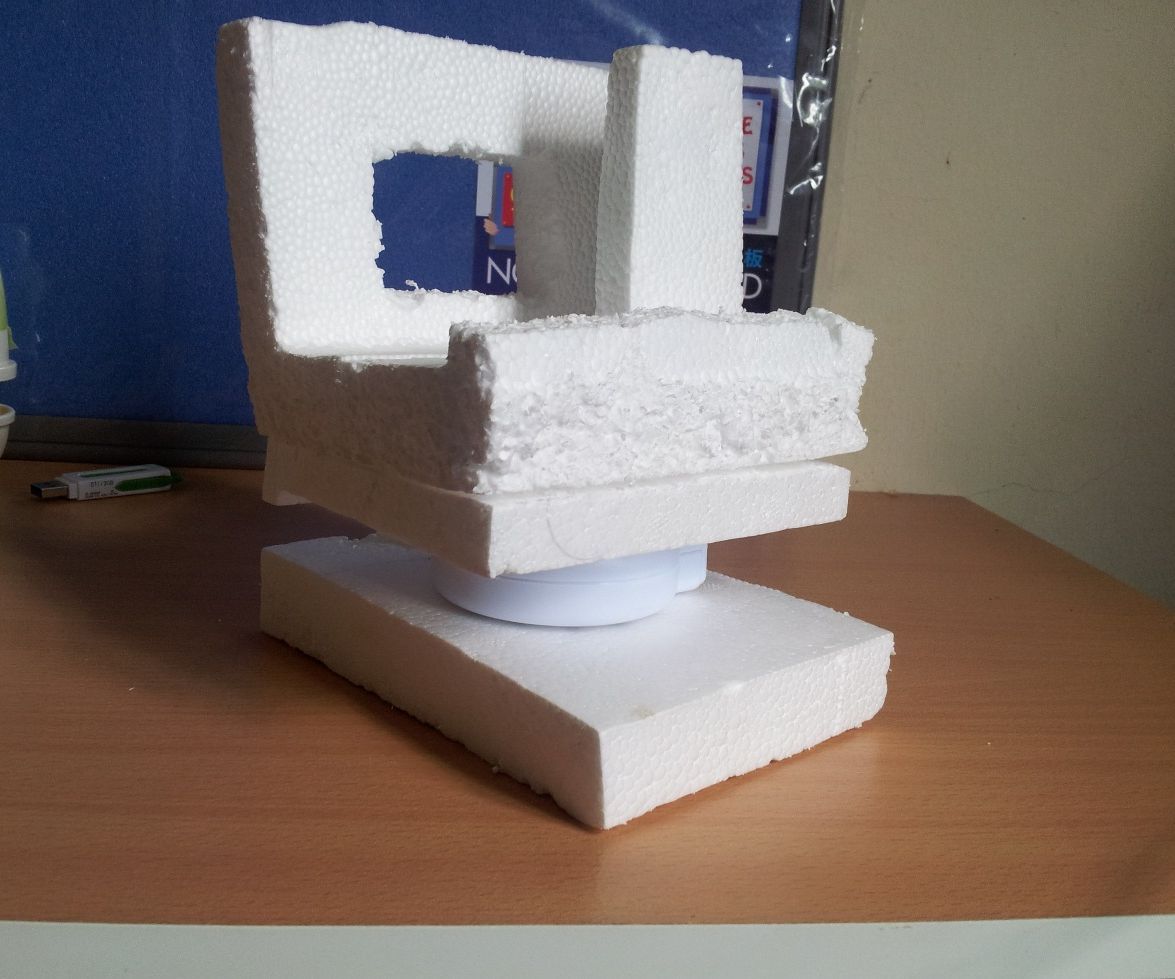 Kitchen Timer Panning Mount Using Styrofoam for Smartphone