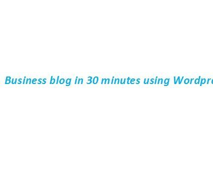 Start Business Blog Using Wordpress in 30 Minutes