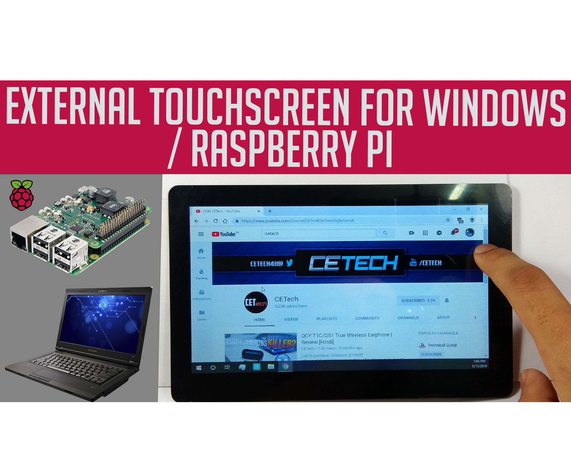 External HDMI Touchscreen for Windows & Raspberry Pi