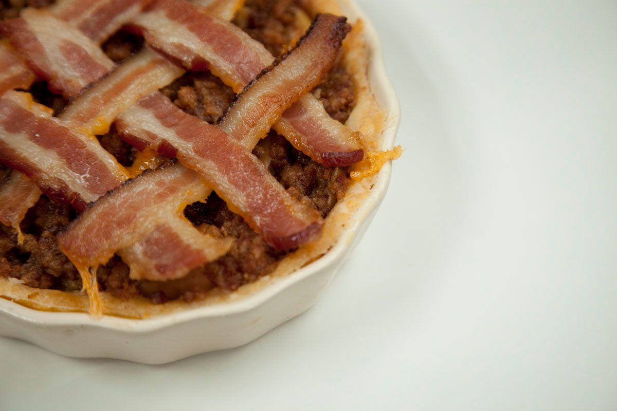 Bacon Lattice Cheddar Apple Pie