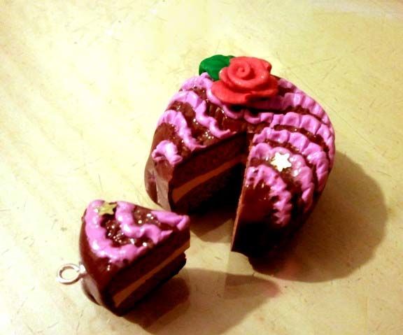 Chocolate Fudge Cake Polymer Carm