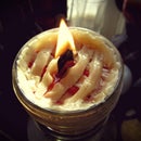 Sweet Cherry Pie - a recycled candle project for Pi Day.