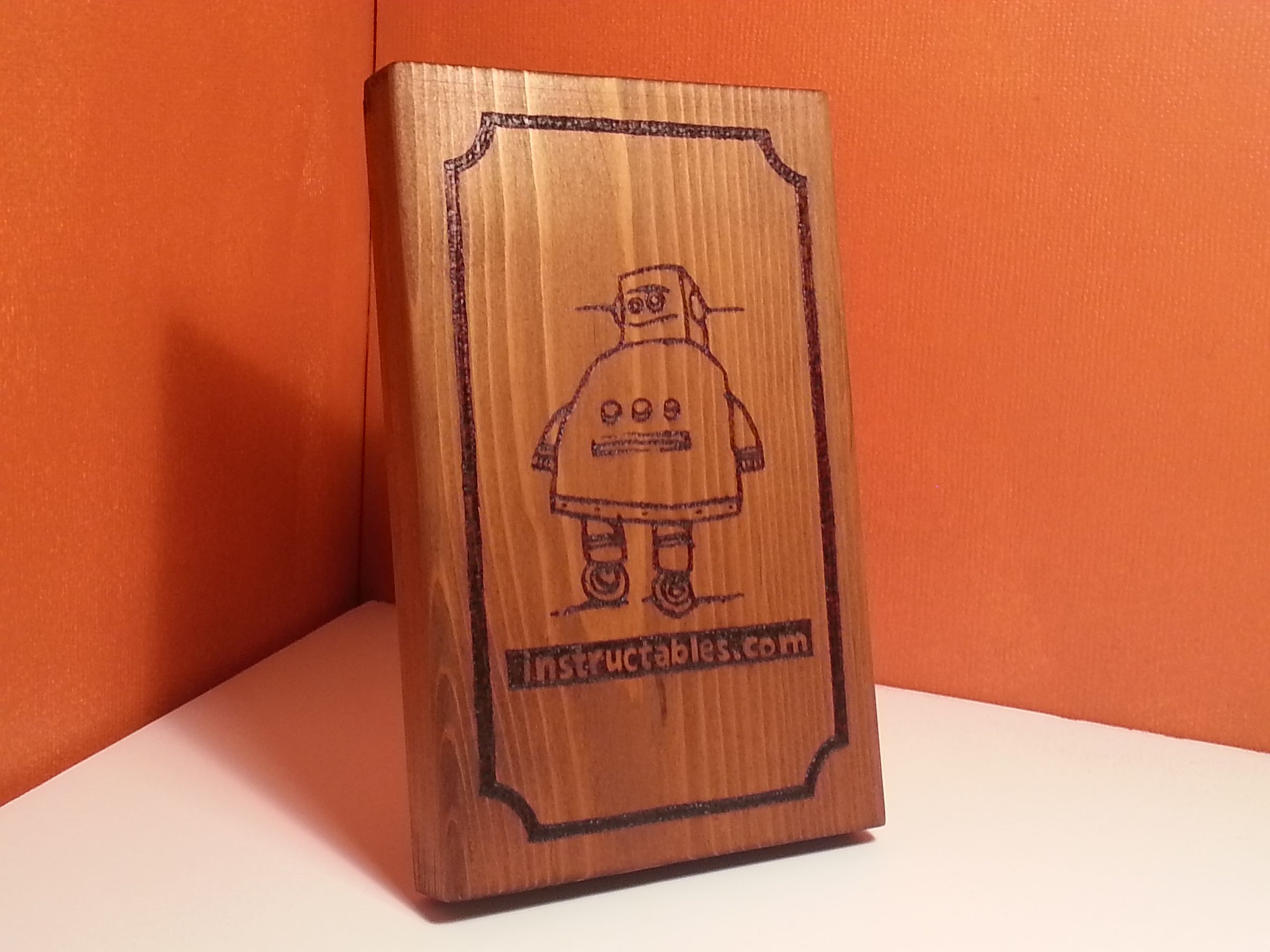 Instructables Robot Wood-Burned Picture