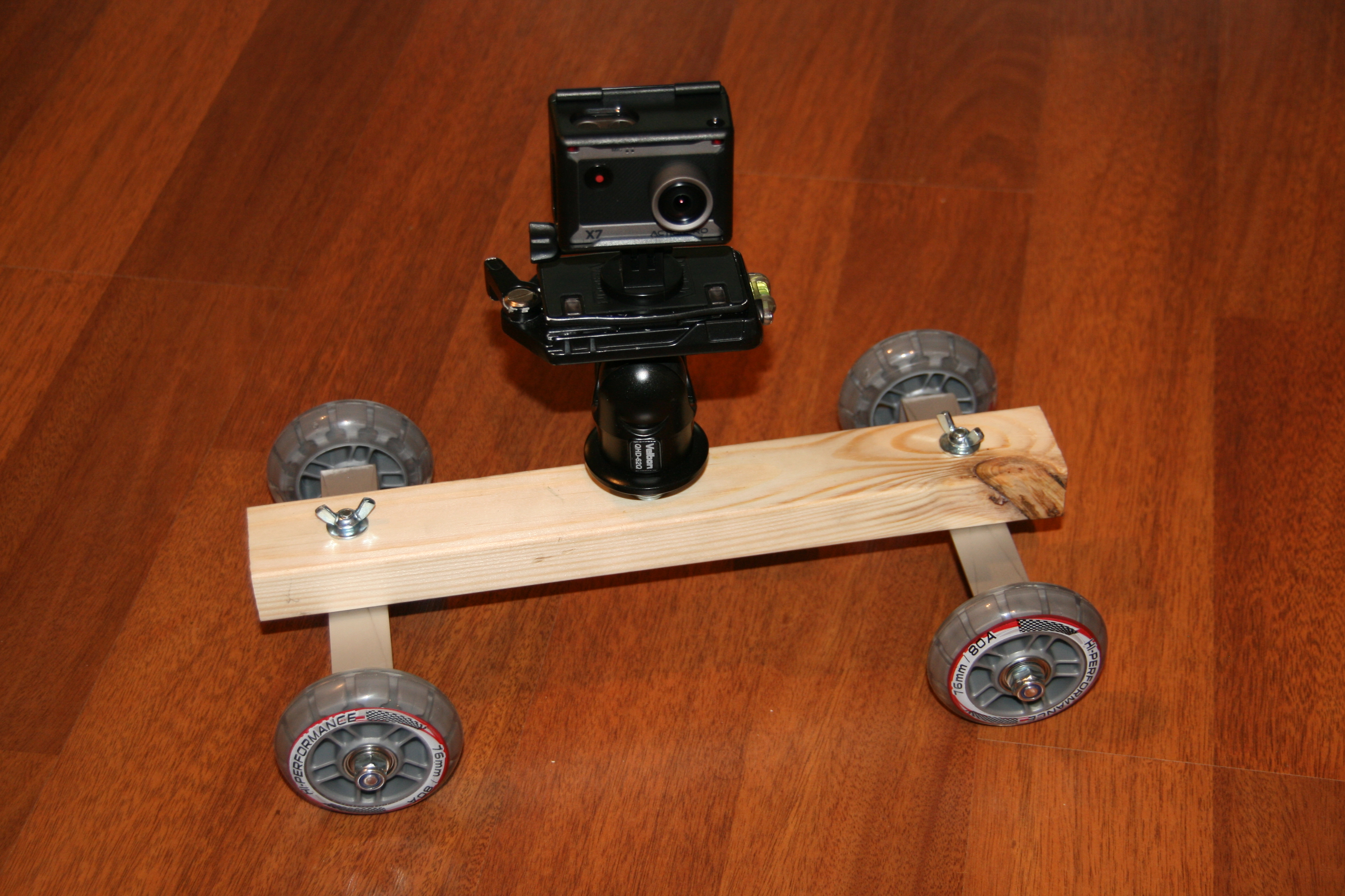 DIY Camera Dolly for GoPro, Actionpro X7 or any other action or video camera.