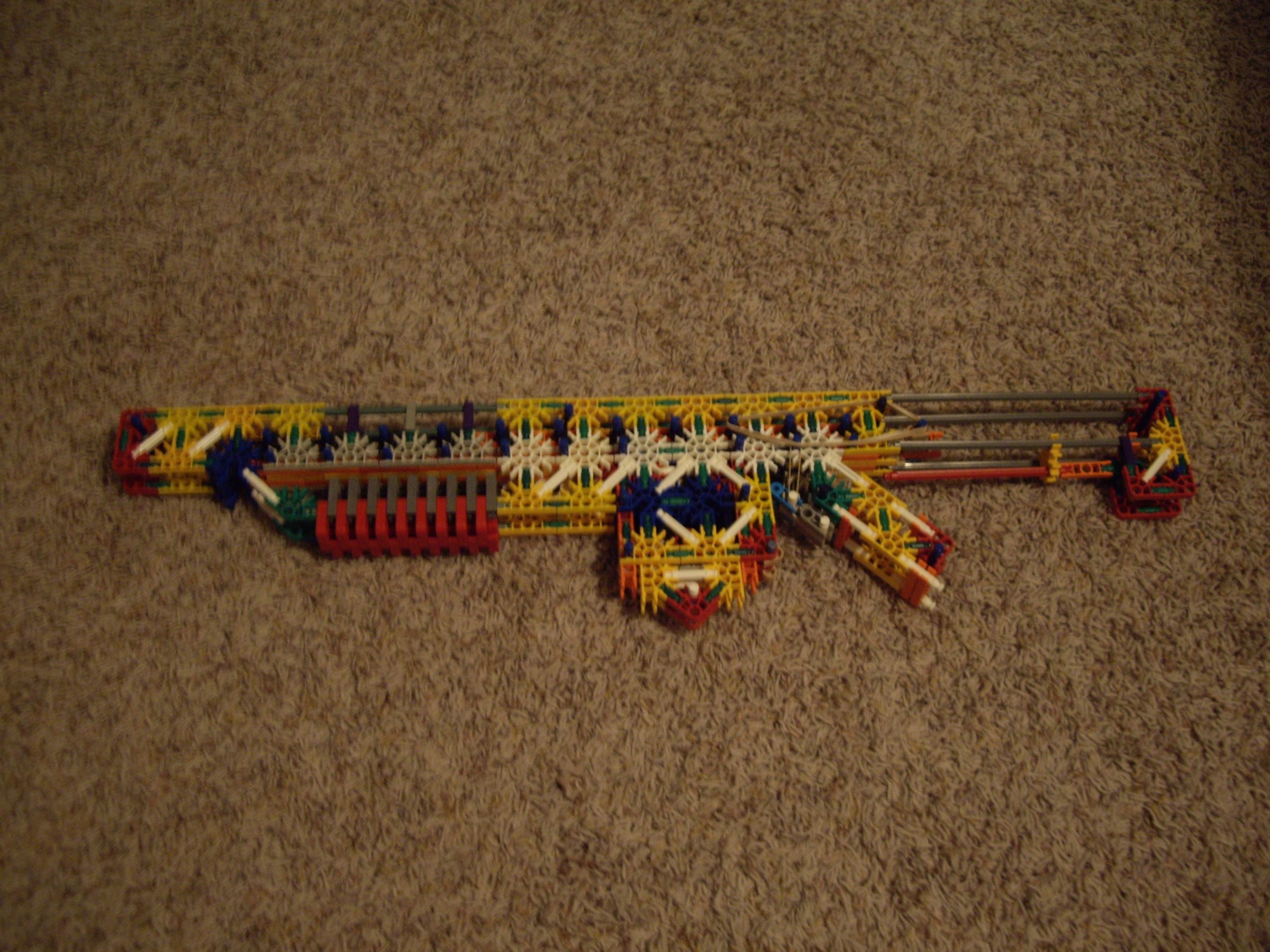 Knex double barrel rifle with 8 shot 16 bullet mag
