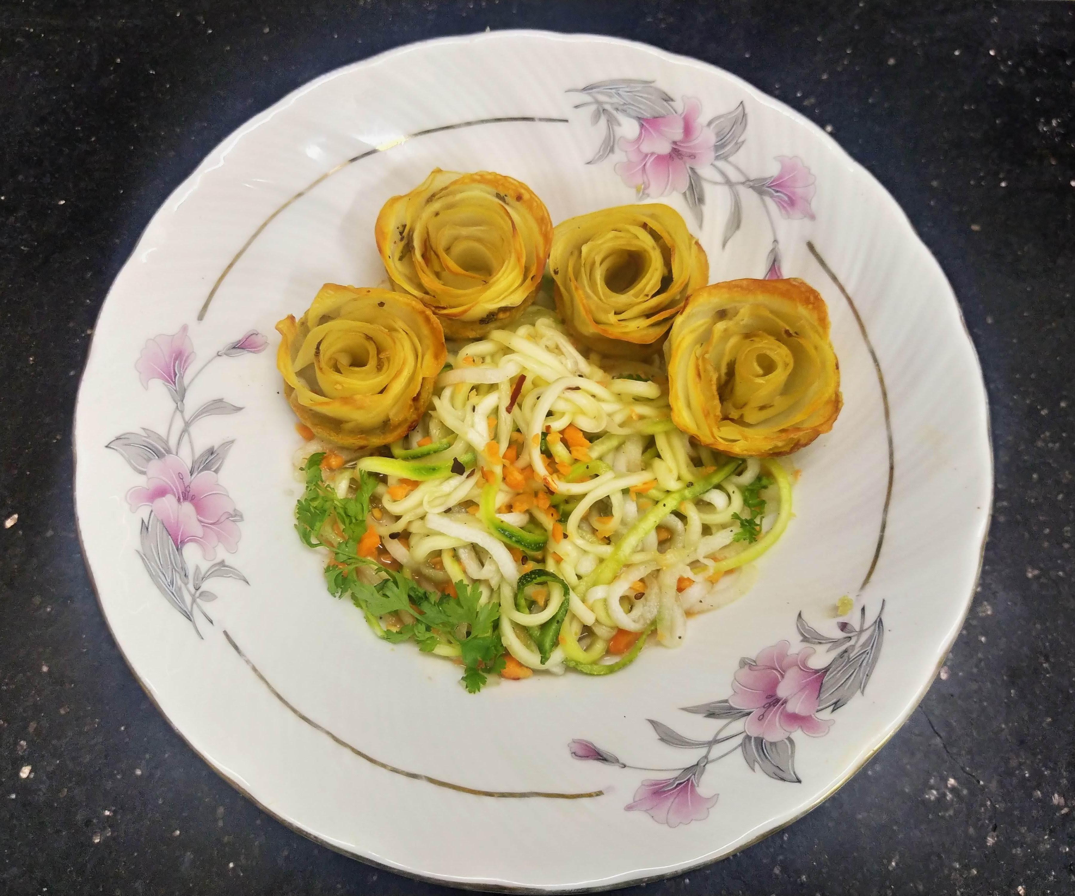 Potato Roses With Zoodles