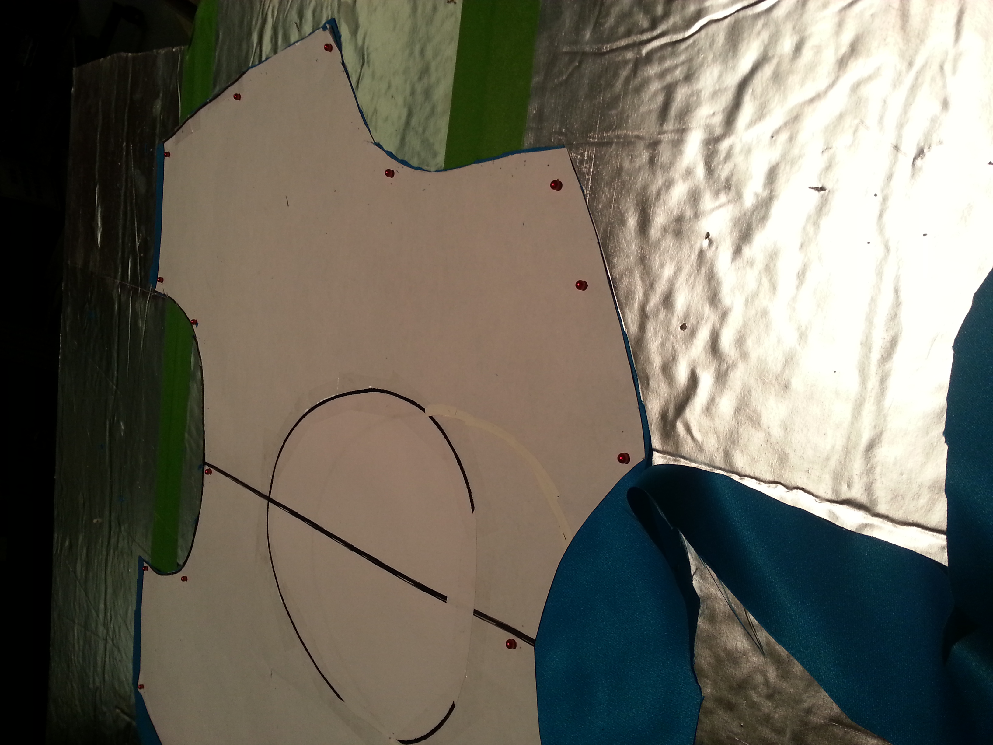 How to pin your fabric on a styrofoam sewing square for cutting