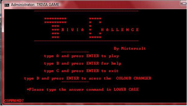 How to Make a Simple Batch Game (trivia!)