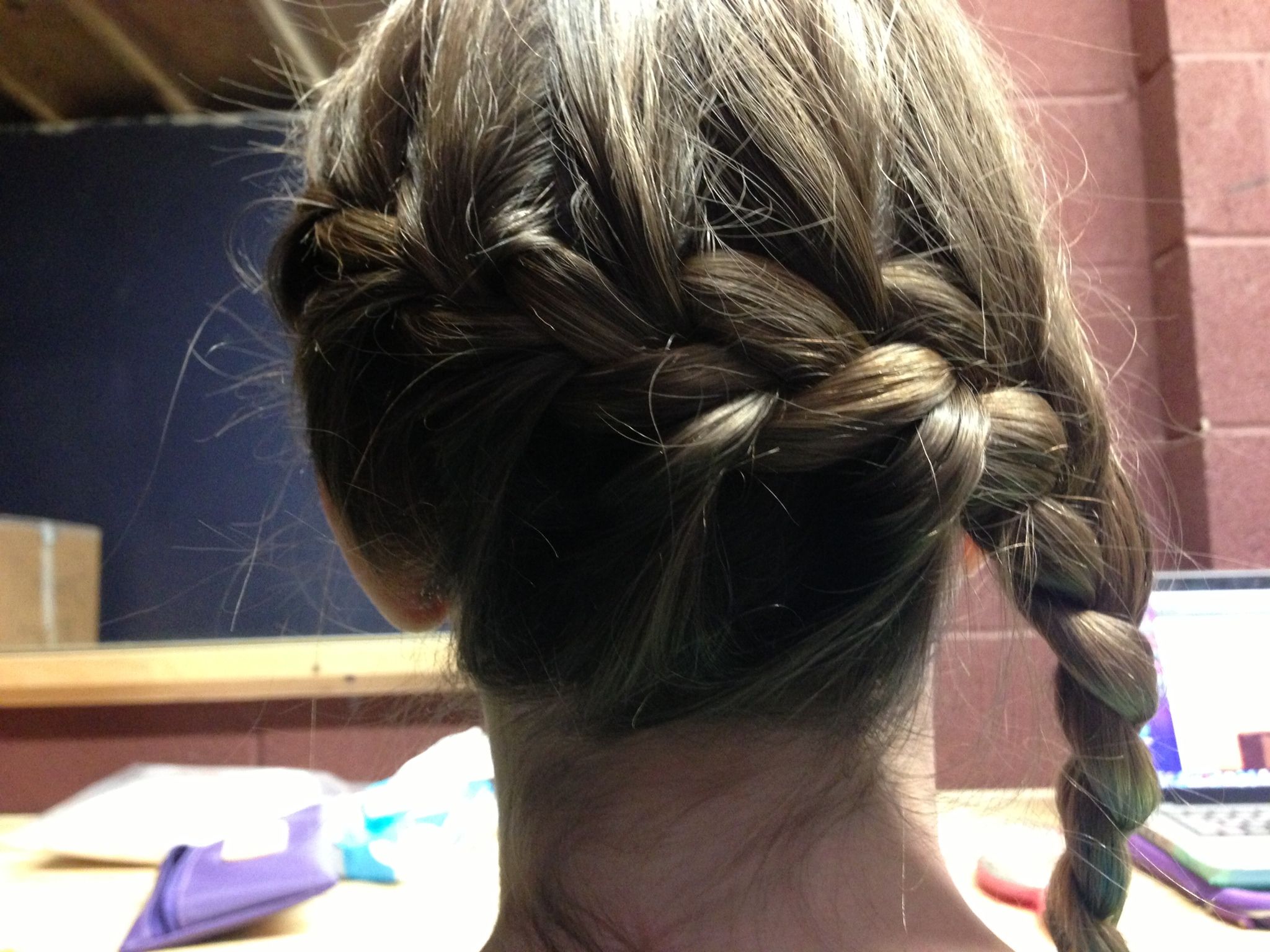 French braid into side braid