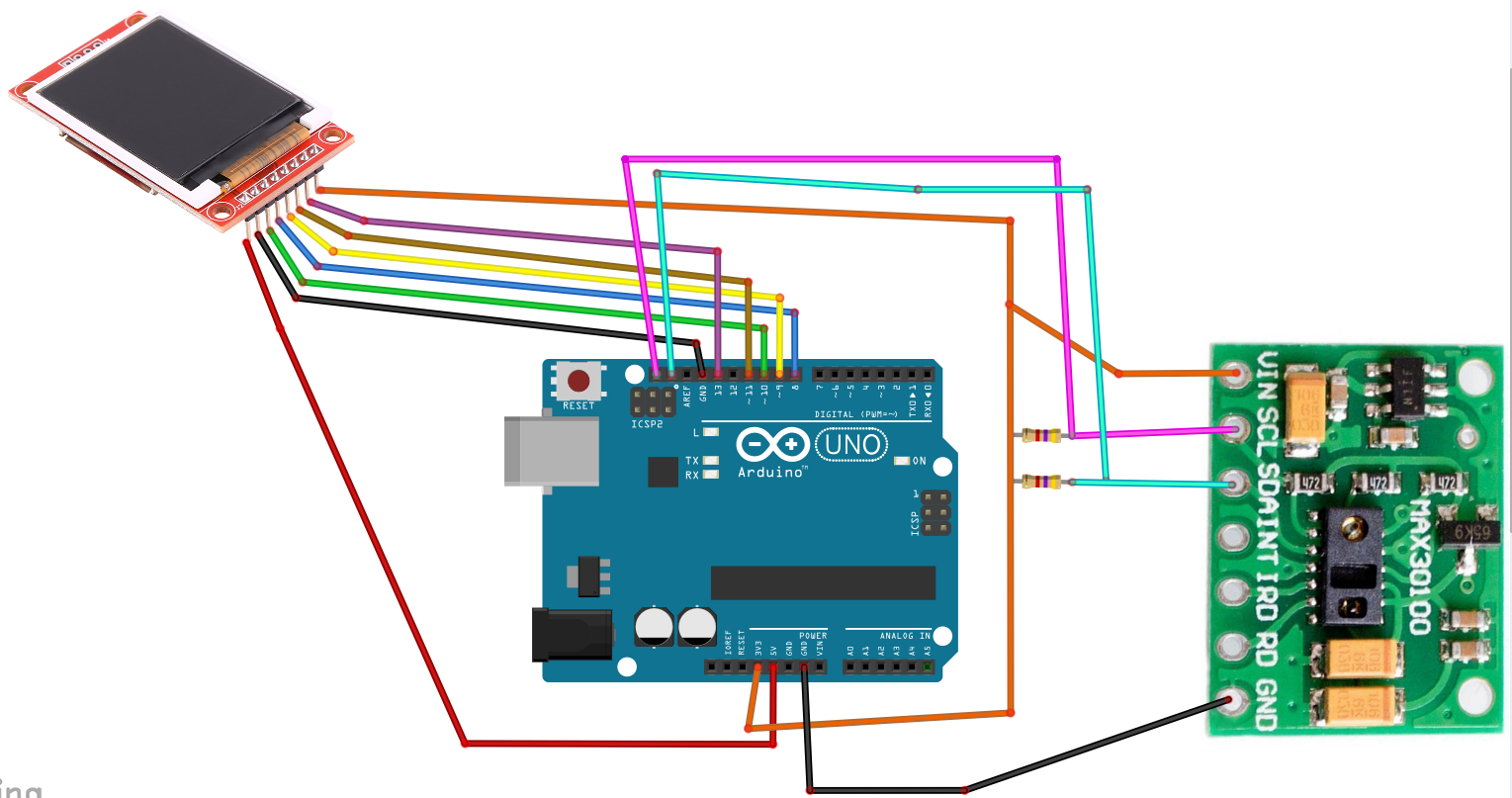 The Circuit With ST7735 Display