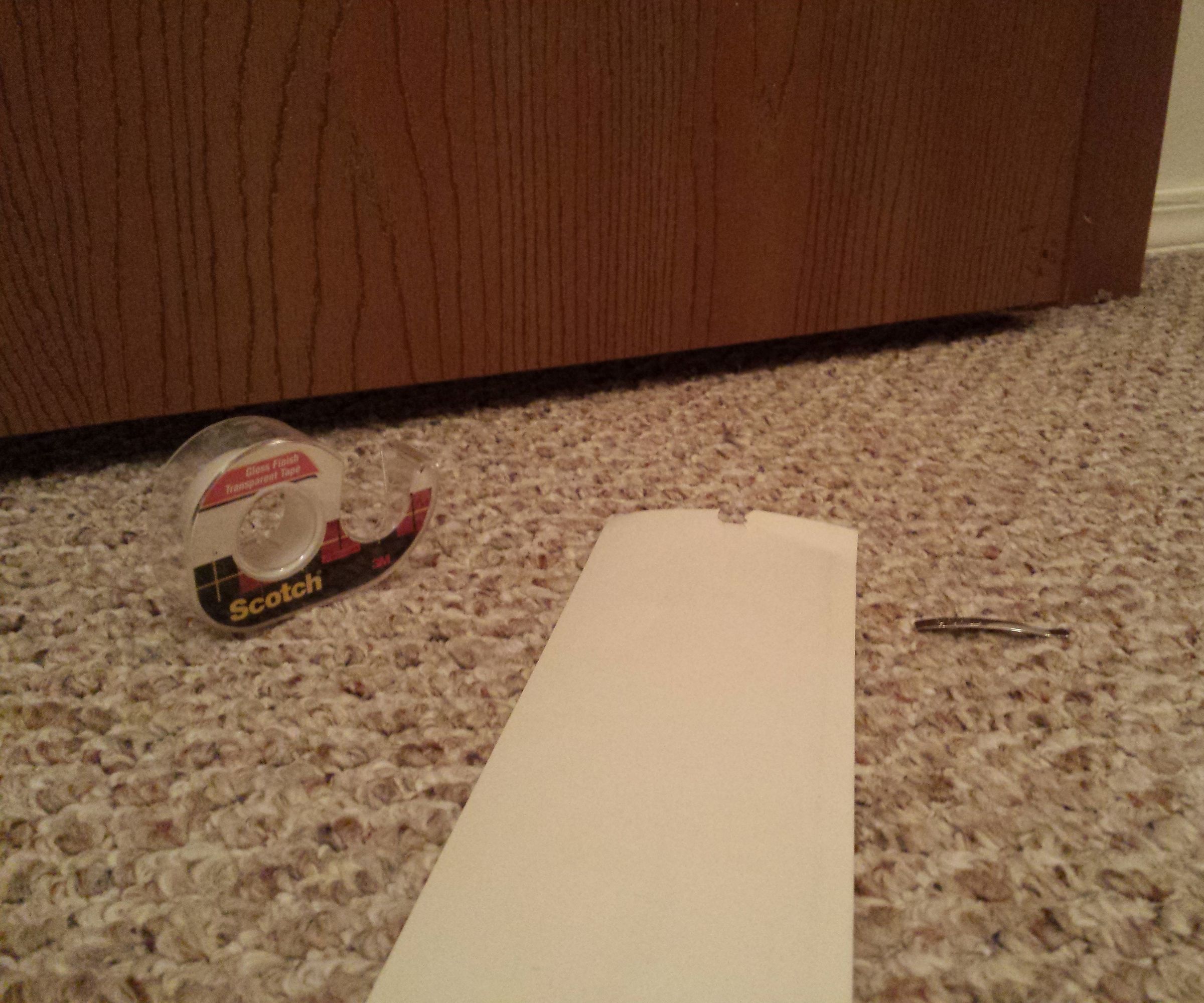 Fix a broken blind with only a broken pen clip and scotch tape