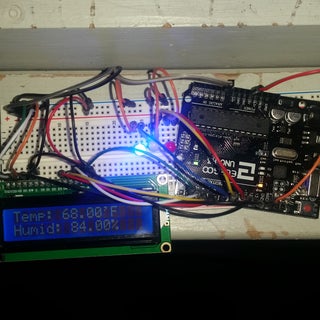 Temp & Humidity Sensor With LCD Disp & LED Indicator : 5 Steps (with ...