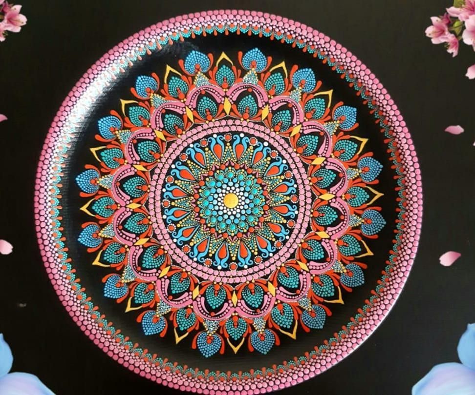 DIY Dot Mandala Art on Plates