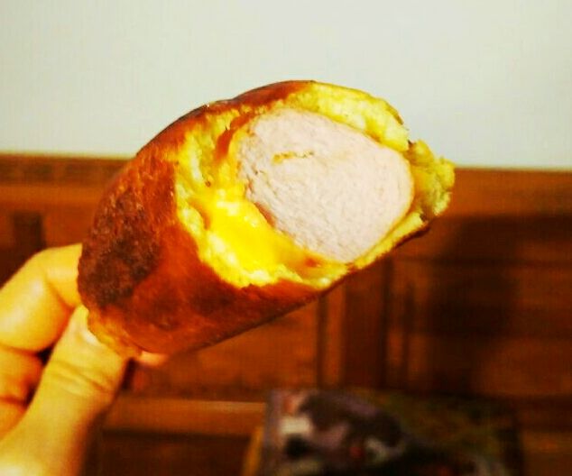 Corn dogs and cheese inside copycat