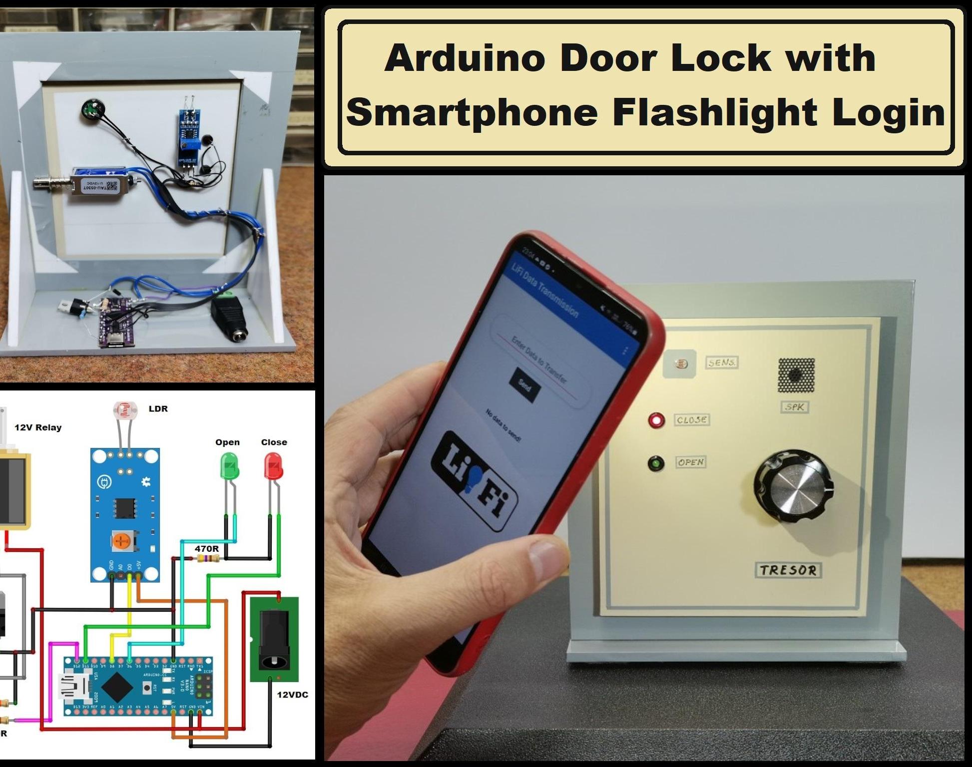 Arduino Door Lock With Smartphone Flashlight Login (Li-Fi Project) : 3 ...