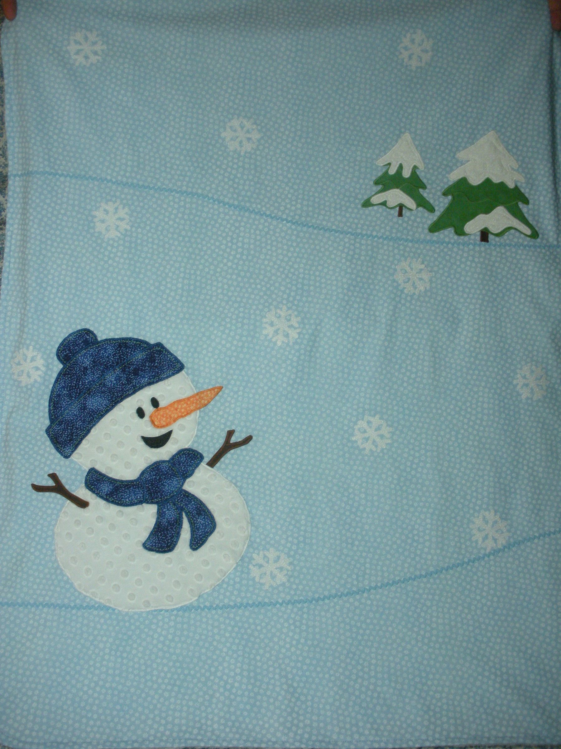 Cozy Snowman Baby Blanket