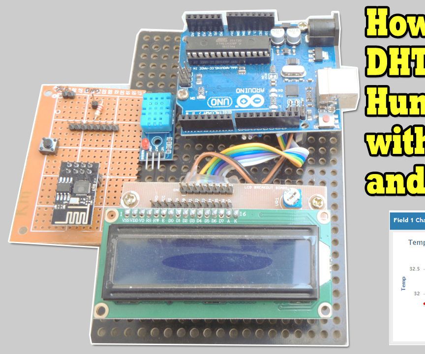 How to Upload DHT11 Temperature and Humidity Sensor Using ESP8266 to Thingspeak